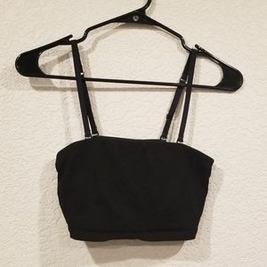 NEW Pact Black Bandeau Bra/Crop Top - Size Small